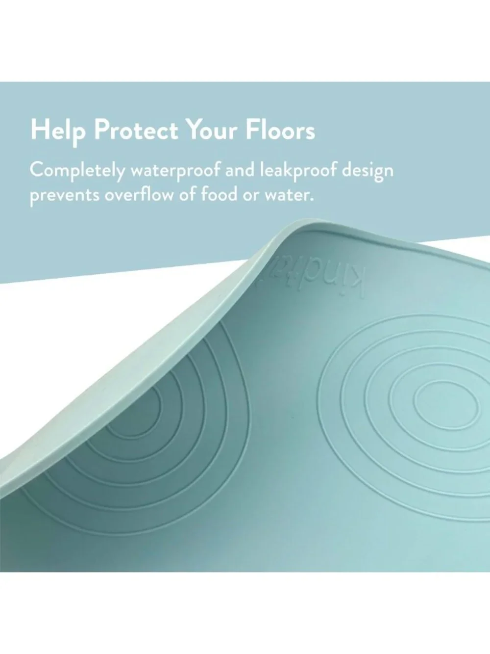 Waterproof Pet Food Mat - Silicone Feeding Placemat for Dogs & Cats, Non-Slip